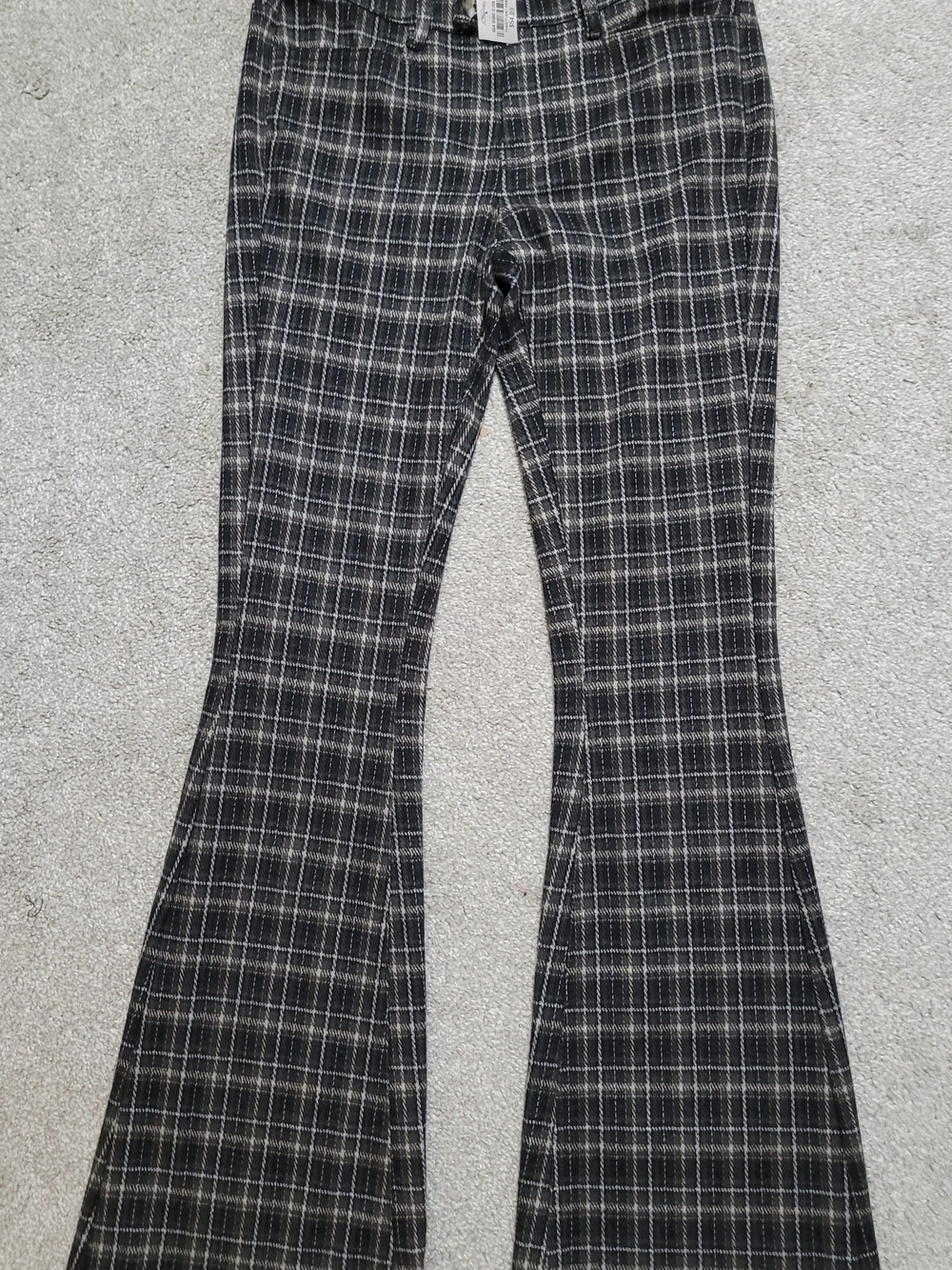 Arizona Jean Company Black & Gray Plaid Wide Leg Pants